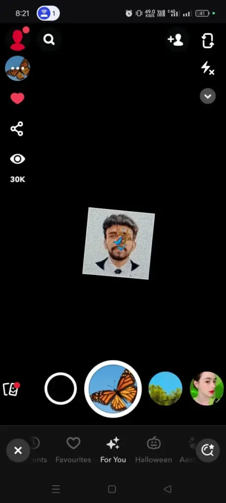 Buka Kunci Lensa Kupu-Kupu di Snapchat Cara 2 Langkah 3