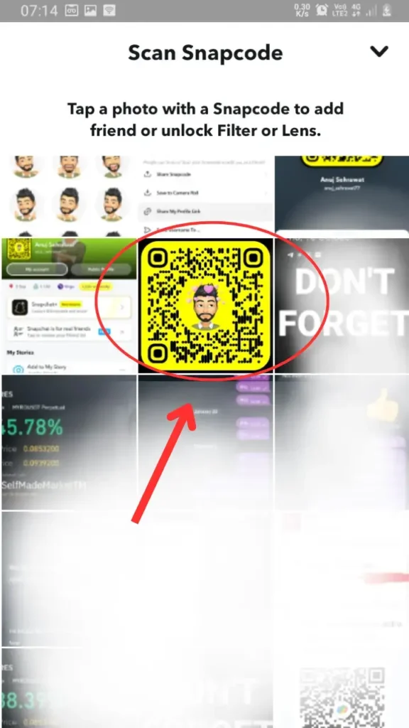 escanear código qr no snapchat 3